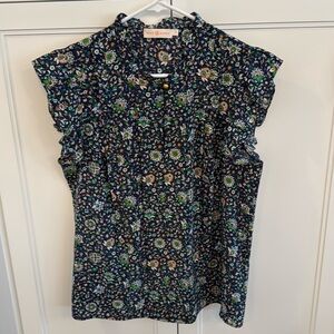 Tory Burch Green/Blue Blouse. Size 6.